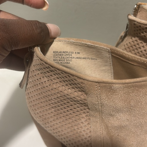 Steve Madden Tan Suede Block Heel Ankle Boot -size 8.5 - Picture 2 of 8